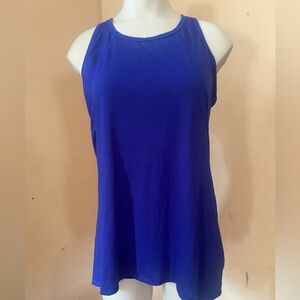 Athleta Blue and White Sleeveless Tank Top